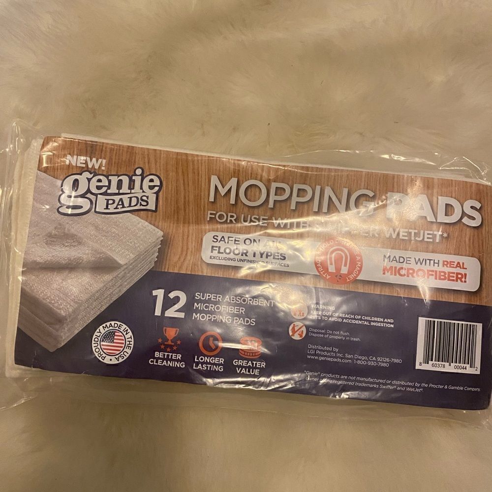 [genie pads] to be used with a swiffer wet jet mop BNWT #12
